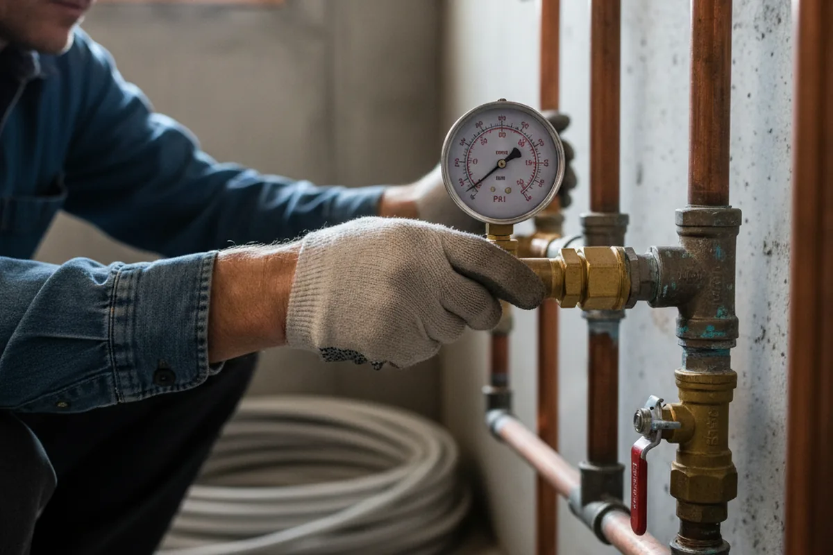 Pressure testing a repaired line during Water Line Repair in Rimersburg